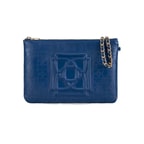 Vionya Lacivert Nakışlı El Çantası