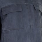 Vitale Gri Erkek Süet Deri Bomber Ceket