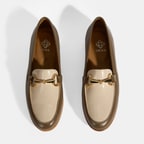 Vizon Kadın Metal Aksesuarlı Slip-On Rugan Loafer