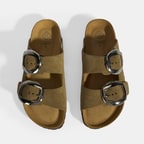 Vizon Kadın Toka Detaylı Süet Terlik