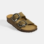 Vizon Kadın Toka Detaylı Süet Terlik