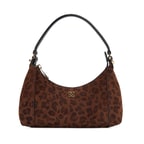 xxx Brielle Leopar Baskılı Süet Kadın Omuz Çantası