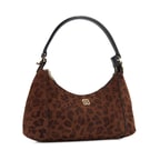 xxx Brielle Leopar Baskılı Süet Kadın Omuz Çantası