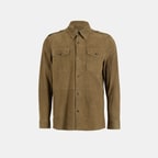 XXXAmadeo Yeşil Erkek Süet Deri Gömlek