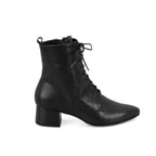 XXXBailey Siyah Kadın DesaComfort Fermuarlı Topuklu Deri Bot