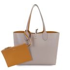 XXXEmely Bej Kadın Çift Taraflı Deri Omuz Çantası