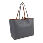 XXXEmely Gri Kadın Çift Taraflı Deri Omuz Çantası