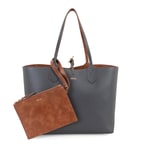 XXXEmely Gri Kadın Çift Taraflı Deri Omuz Çantası