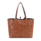 XXXEmely Gri Kadın Çift Taraflı Deri Omuz Çantası