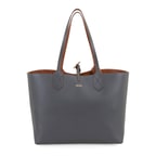 XXXEmely Gri Kadın Çift Taraflı Deri Omuz Çantası