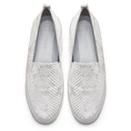 XXXKadın Gümüş Egzotik Deri Günlük Comfort Ayakkabı