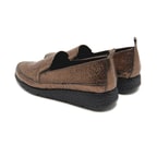 XXXKadın Metalik Vizon Deri Günlük Comfort Ayakkabı