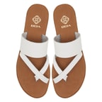 XXXLeila Beyaz Kadın Deri Terlik