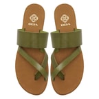 XXXLeila Yeşil Kadın Deri Terlik