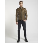 Yeşil Shawn Erkek Deri Mont