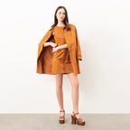 Ysabel Konyak Kadın Süet Deri Pardösü