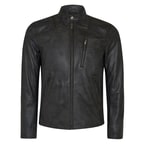 Zenon Lacivert Erkek Vintage Deri Ceket