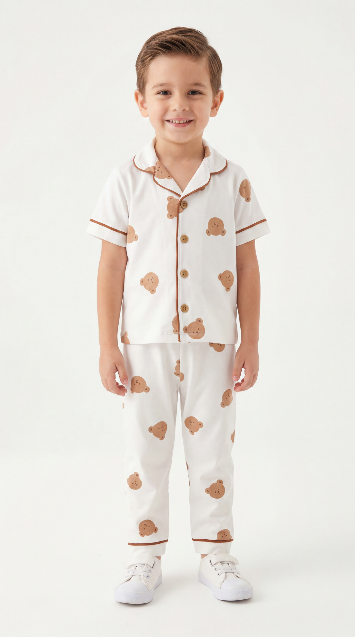 Ayıcık Baskılı Erkek Çocuk Pijama Takım
