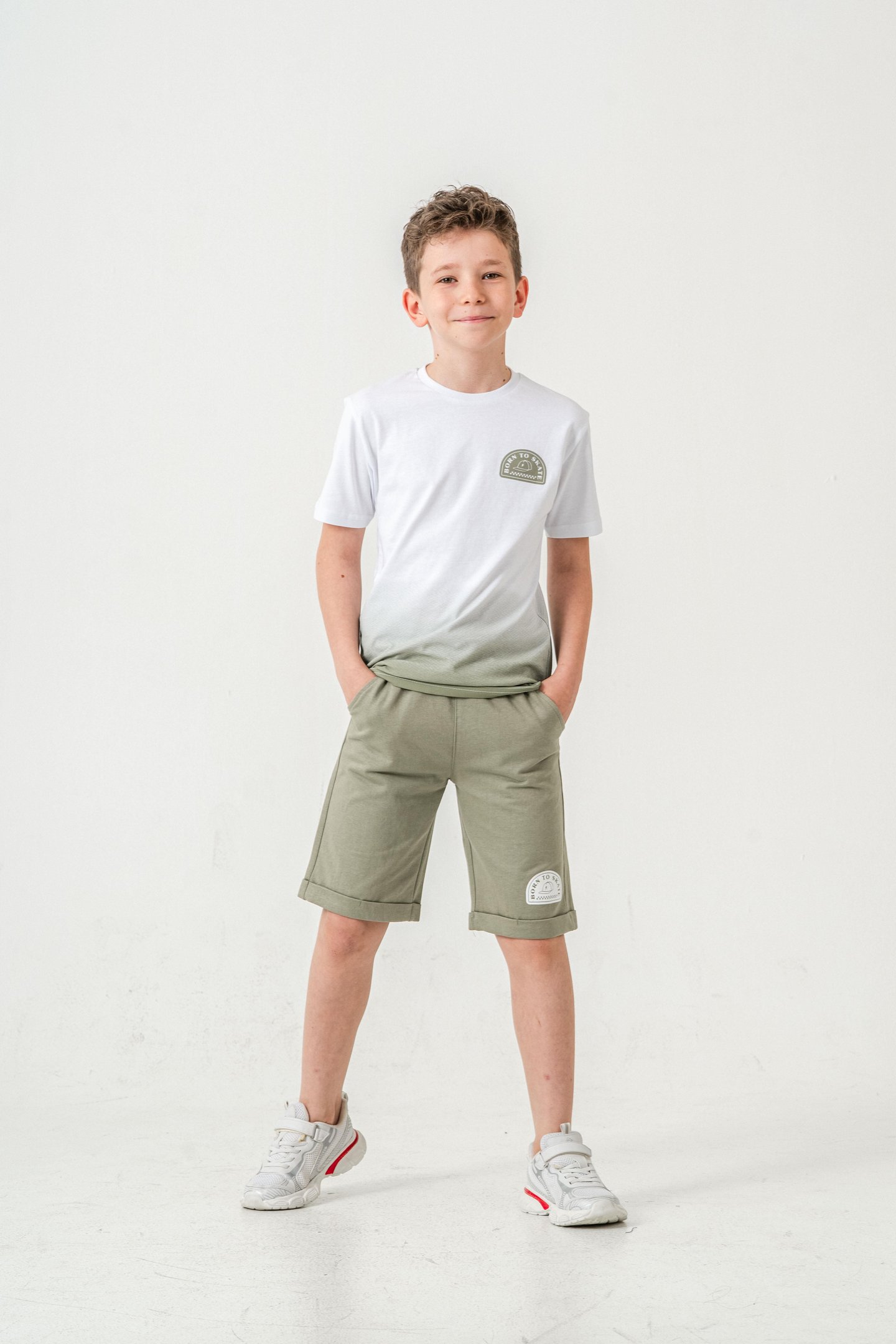 Born The Skate Baskılı  Erkek Çocuk Şort - Tişört Takımı
