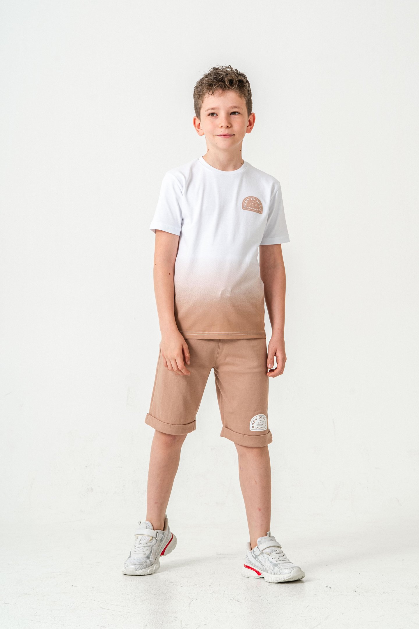 Born The Skate Baskılı  Erkek Çocuk Şort - Tişört Takımı