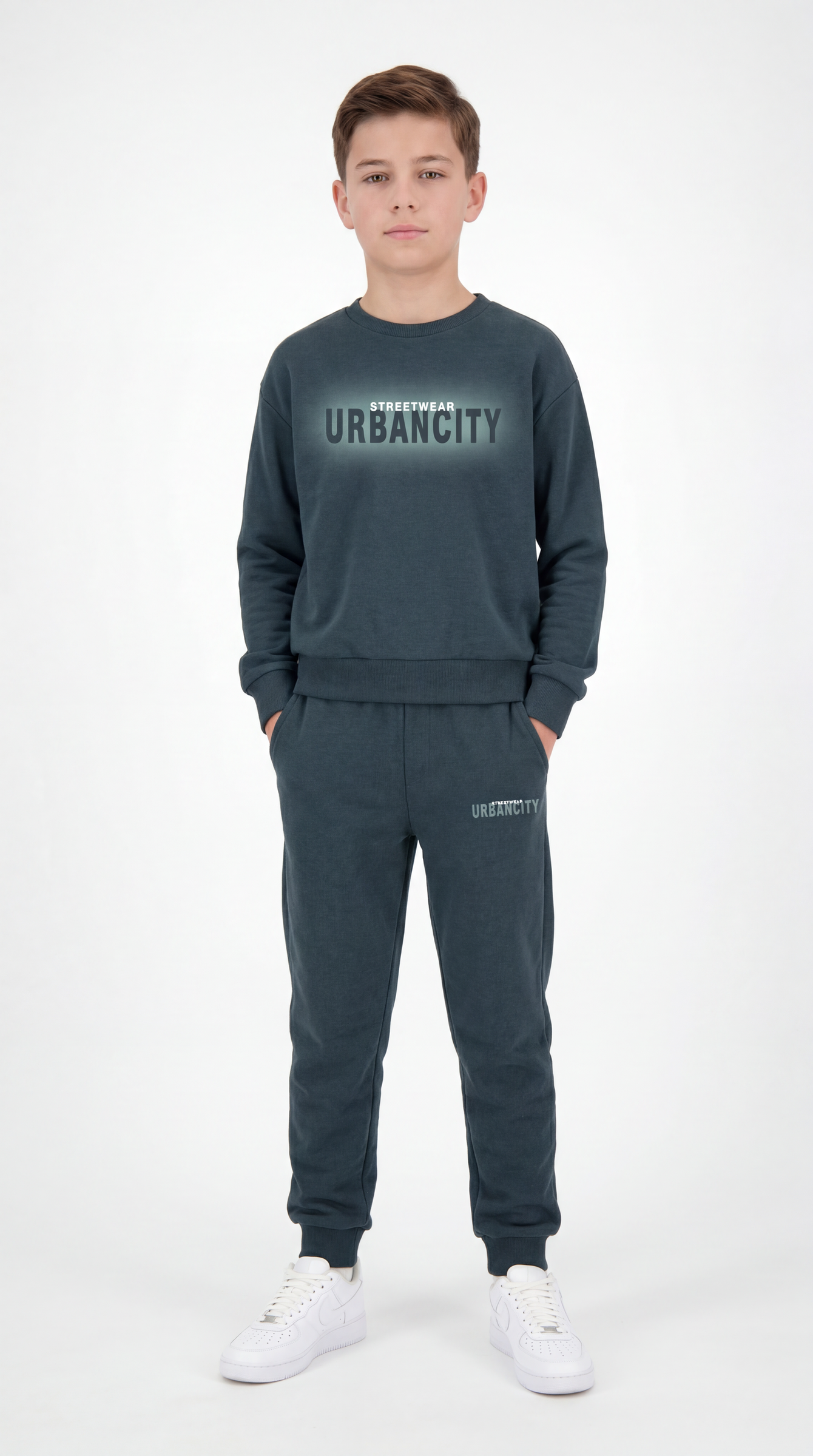 Streetwear Urbancity Baskılı Erkek Çocuk Alt Üst Eşofman Takımı