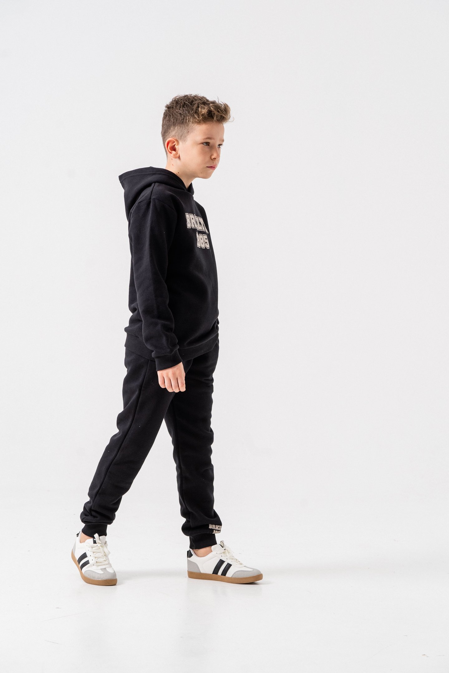 3 İp Brklyn 1985 Baskılı Kapüşonlu Erkek Çocuk Alt-Üst Eşofman Takımı