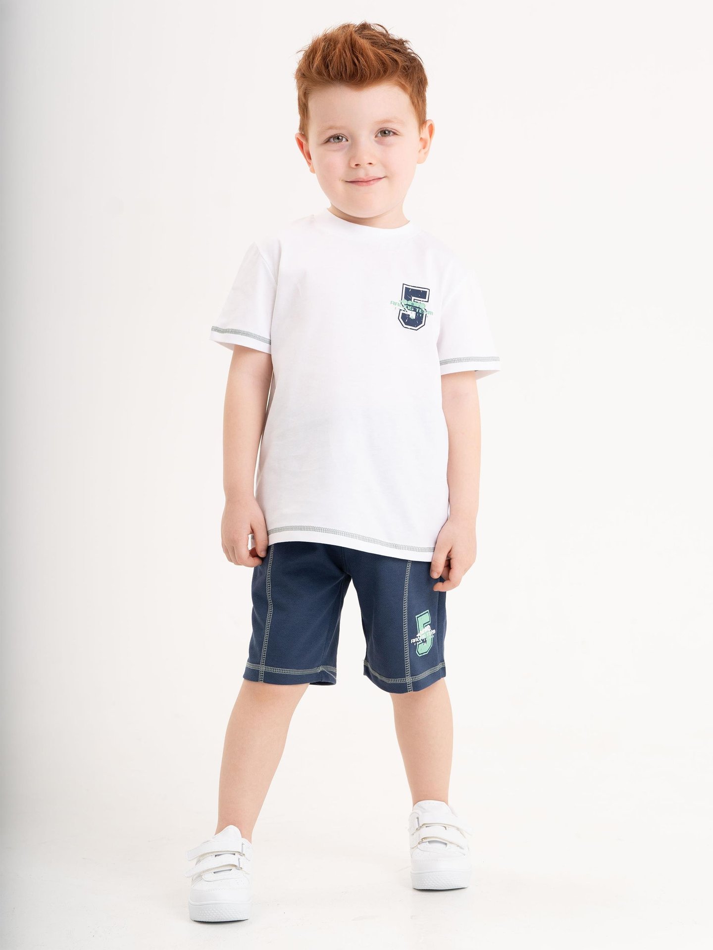 5 Racing Team Star Driver Baskılı T-shirt - Şort Erkek Çocuk Alt - Üst Takımı