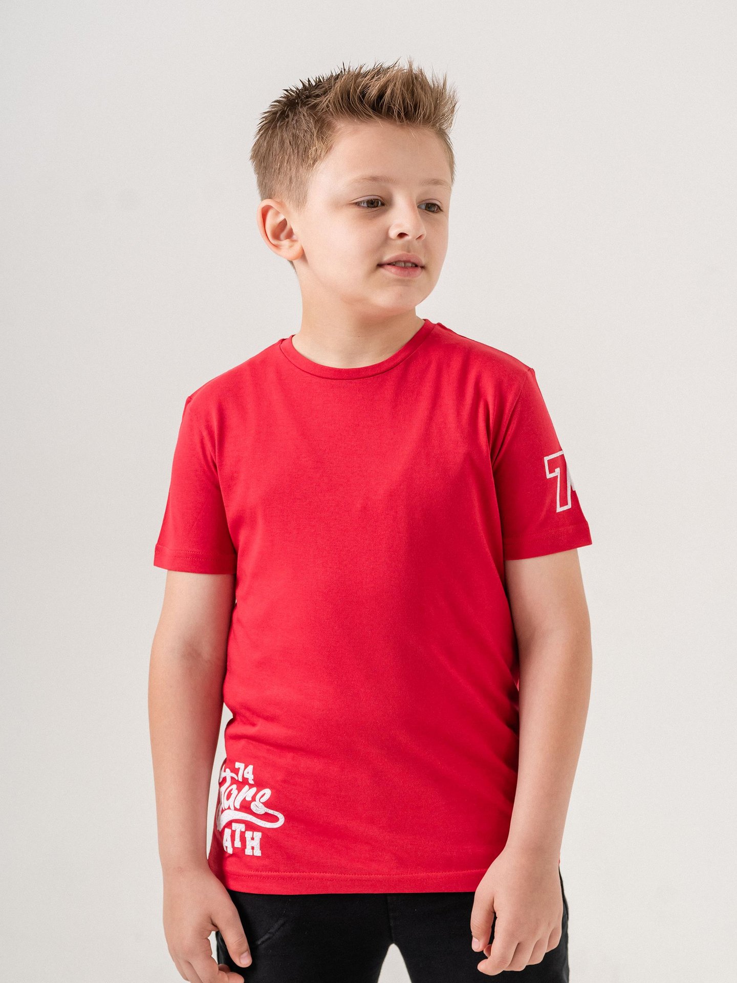 74 STARS ATH Baskılı Kol Baskı Detaylı Erkek Çocuk Basic Tişört
