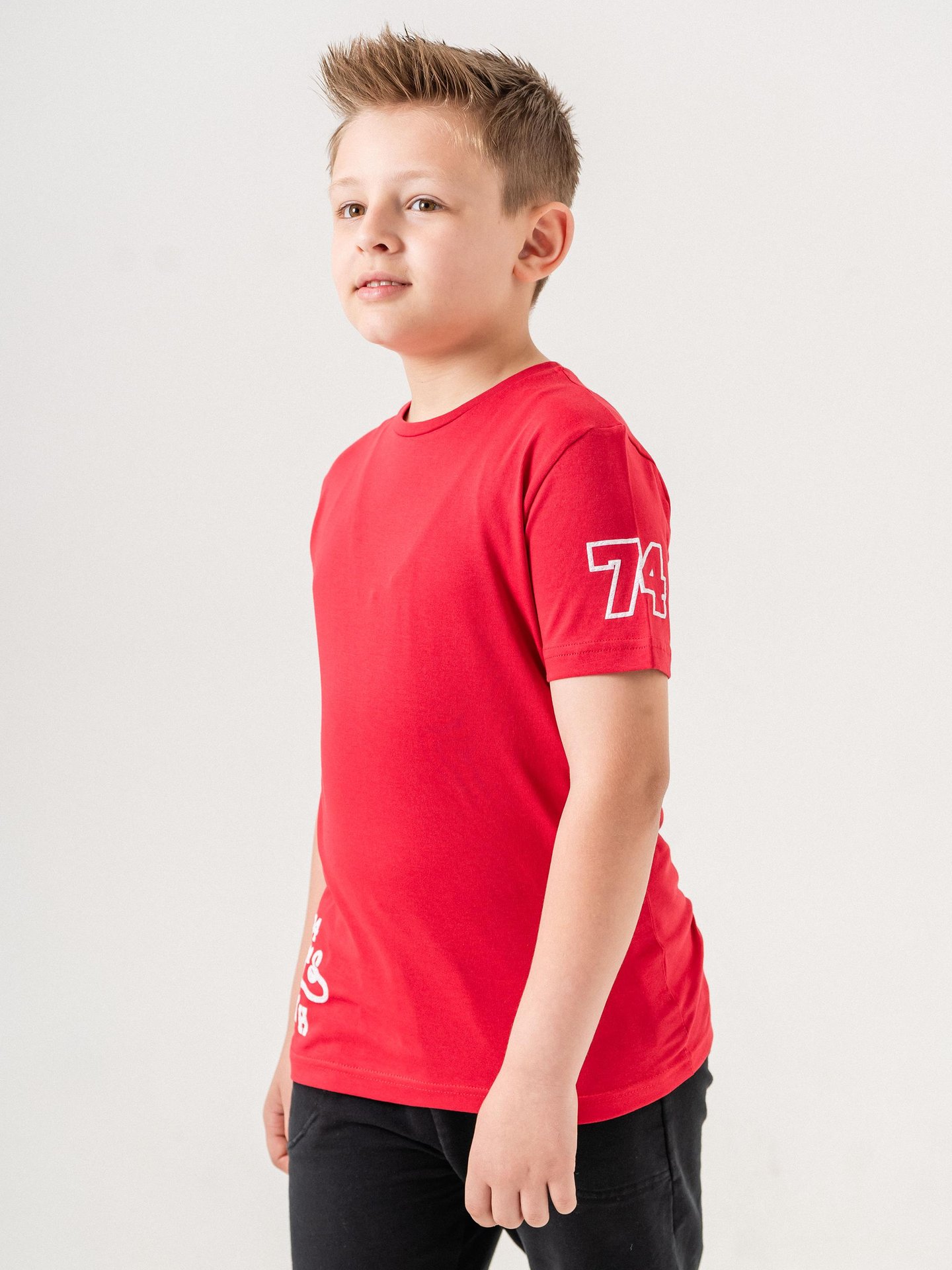 74 STARS ATH Baskılı Kol Baskı Detaylı Erkek Çocuk Basic Tişört