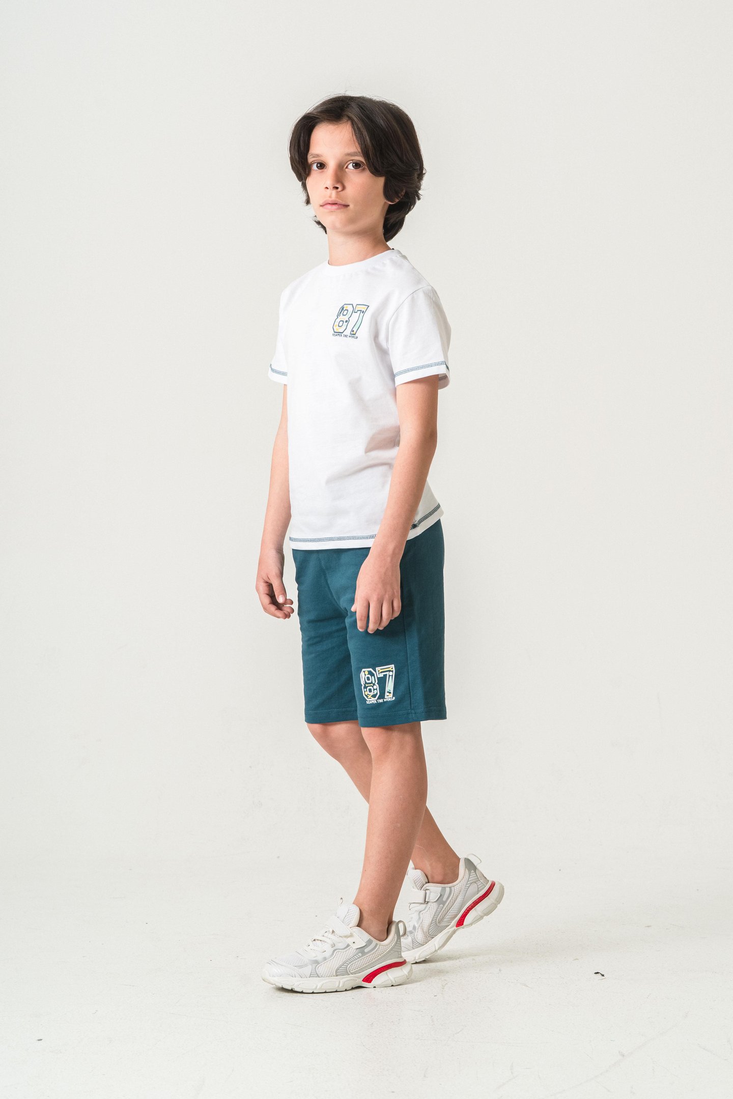 87 Reaper The World Baskılı  Erkek Çocuk Şort - Tişört Takımı