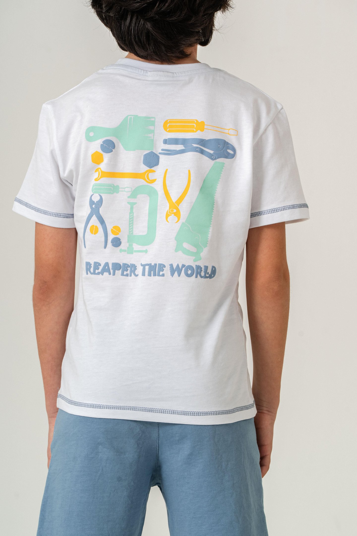 87 Reaper The World Baskılı  Erkek Çocuk Şort - Tişört Takımı