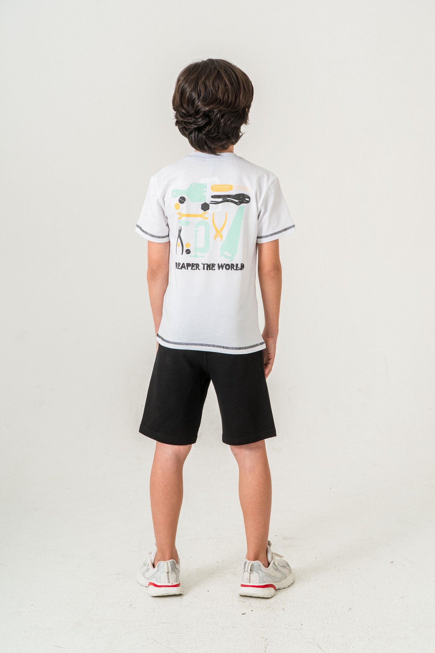 87 Reaper The World Baskılı  Erkek Çocuk Şort - Tişört Takımı