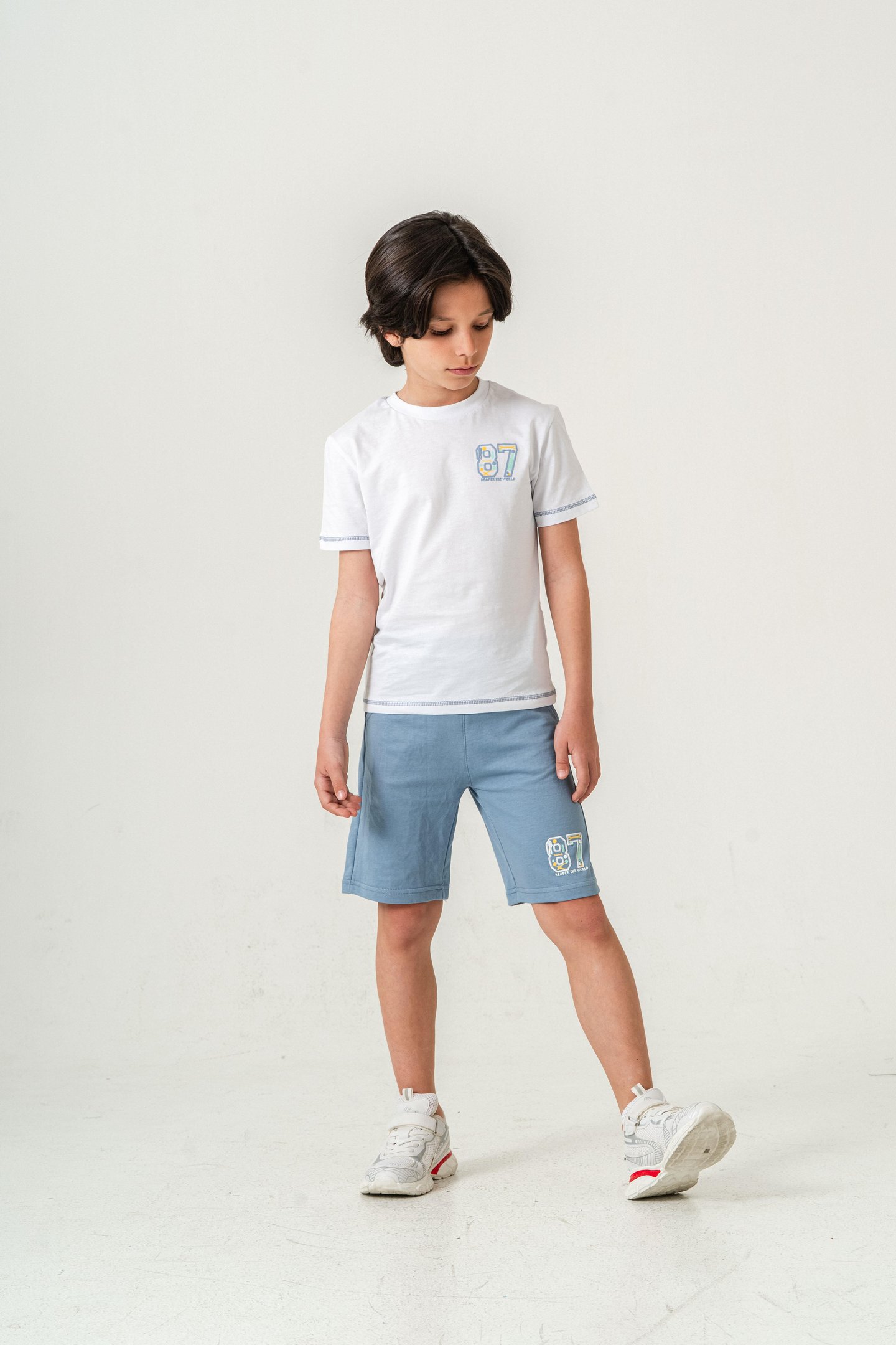 87 Reaper The World Baskılı  Erkek Çocuk Şort - Tişört Takımı