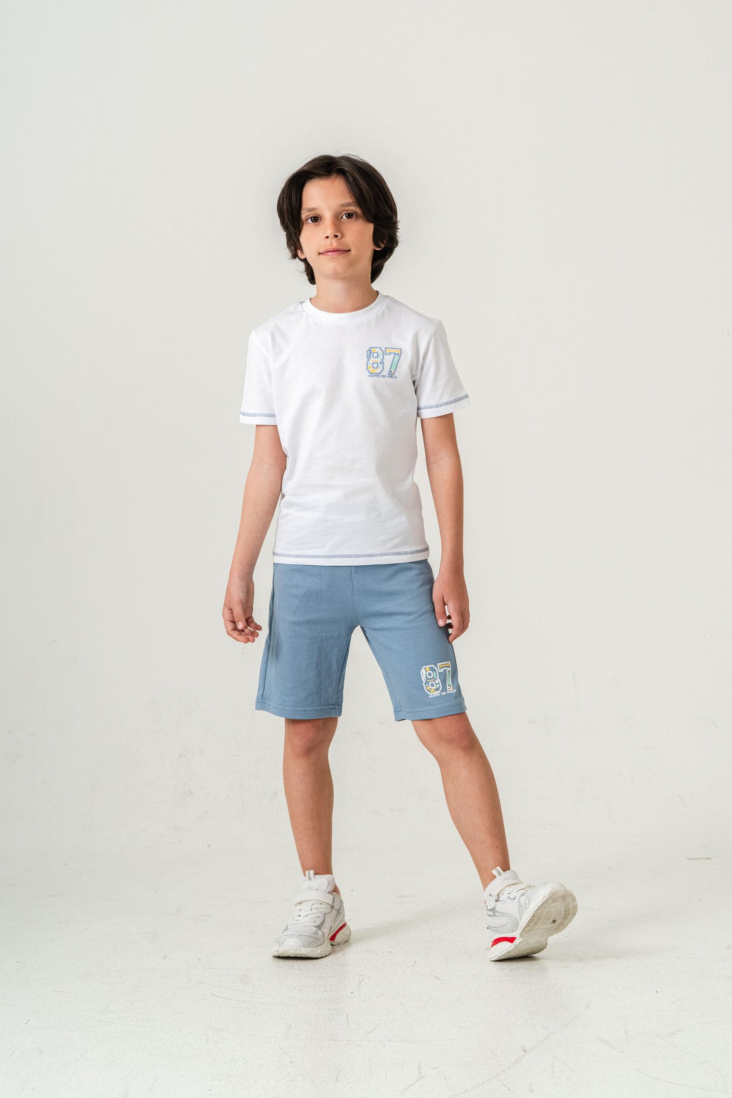 87 Reaper The World Baskılı  Erkek Çocuk Şort - Tişört Takımı