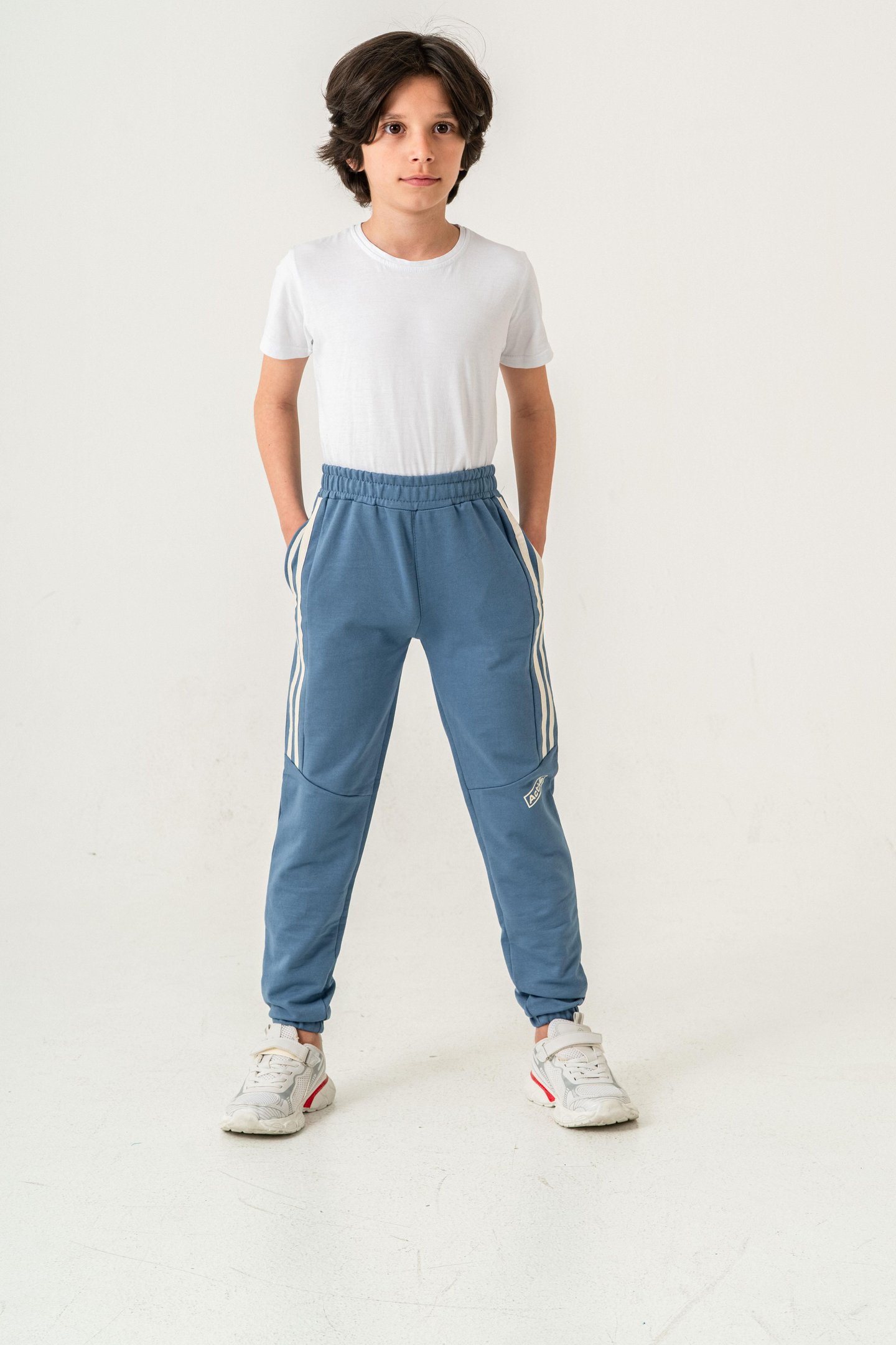 Active Baskılı Yanlar Şeritli Erkek Çocuk Eşofman Altı