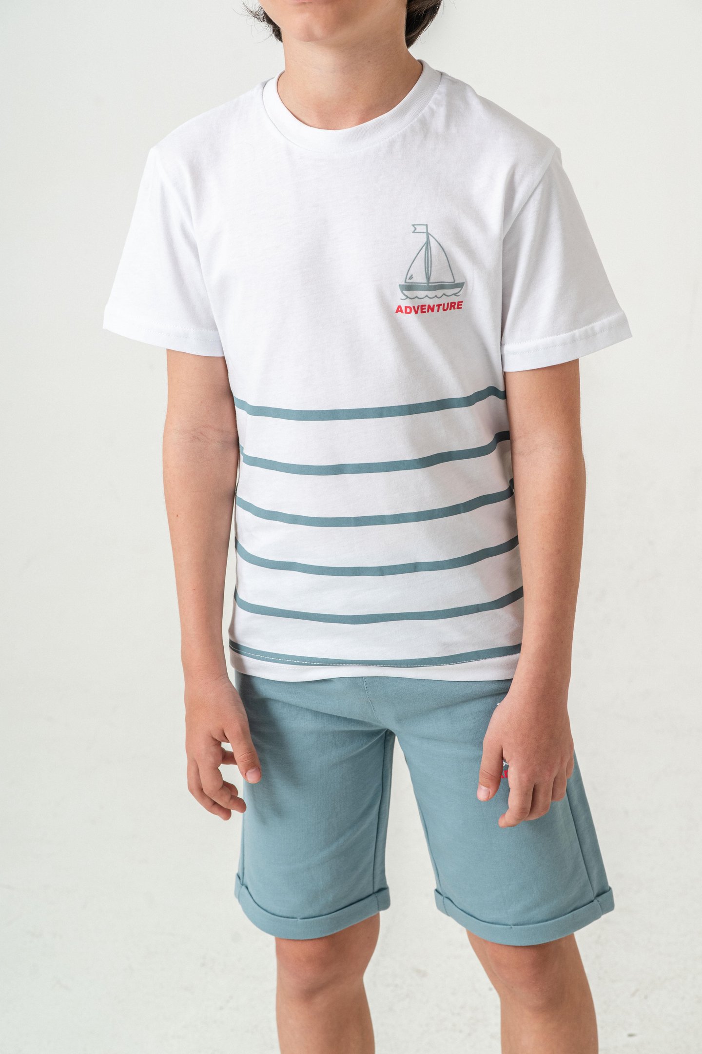 Adventure Baskılı  Erkek Çocuk Şort - Tişört Takımı