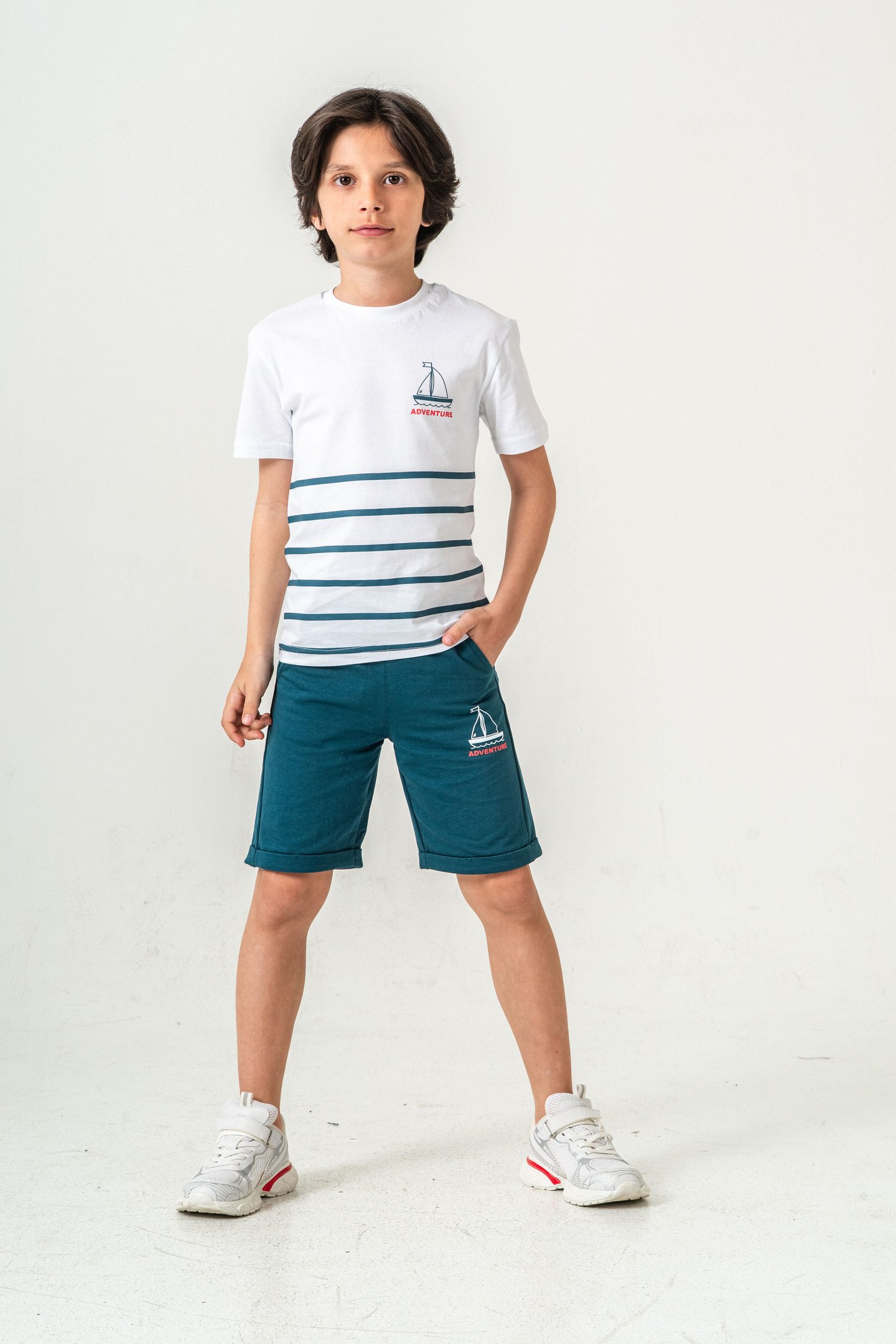 Adventure Baskılı  Erkek Çocuk Şort - Tişört Takımı