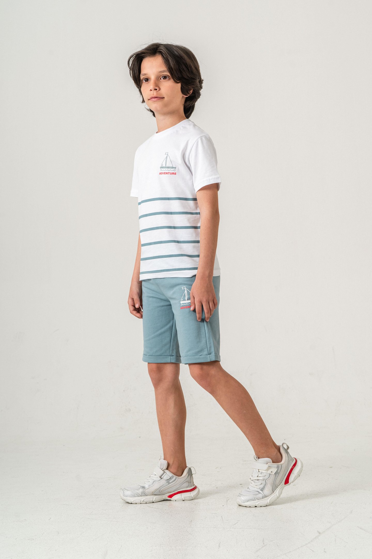 Adventure Baskılı  Erkek Çocuk Şort - Tişört Takımı