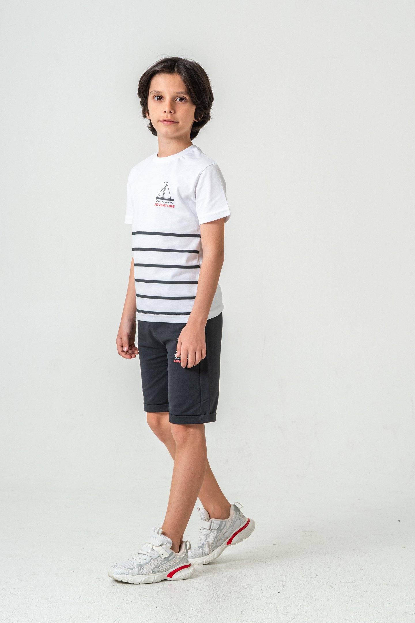 Adventure Baskılı  Erkek Çocuk Şort - Tişört Takımı
