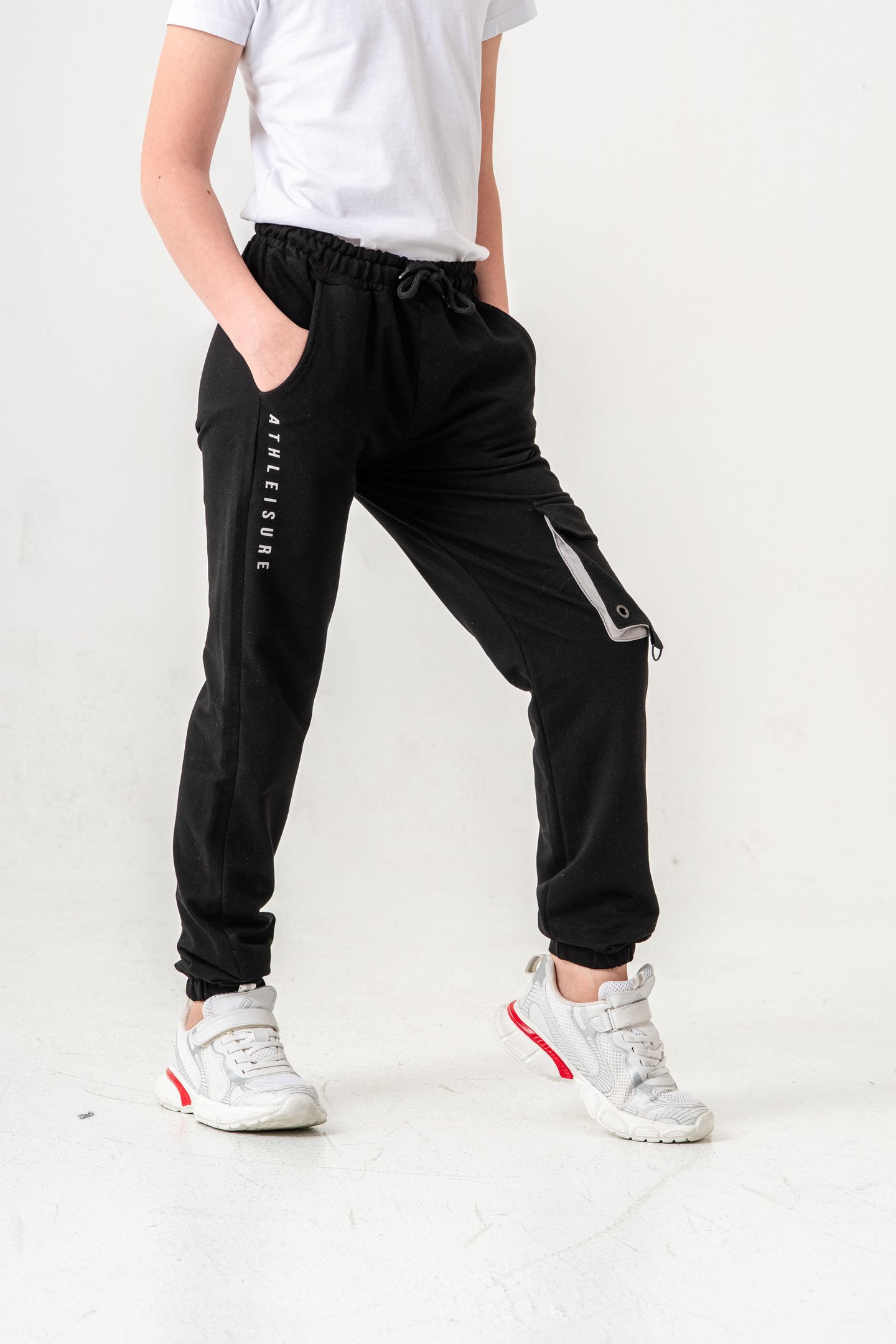 Athleisure Baskılı Kargo Cepli Erkek Çocuk Eşofman Altı