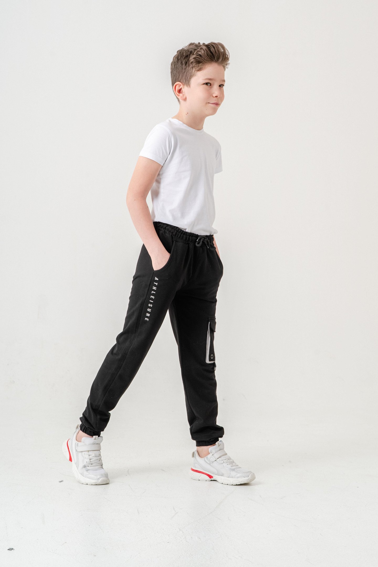 Athleisure Baskılı Kargo Cepli Erkek Çocuk Eşofman Altı