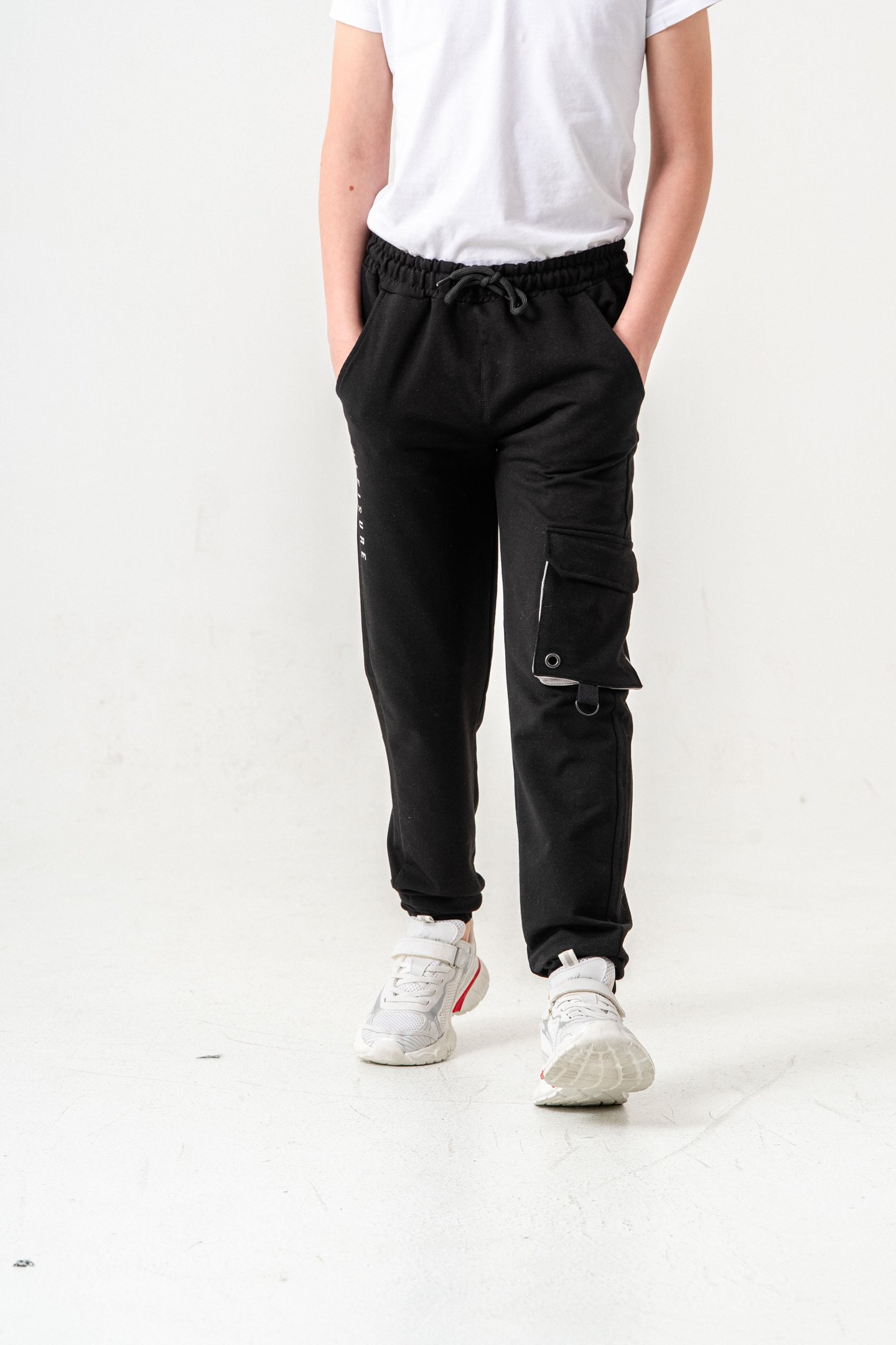 Athleisure Baskılı Kargo Cepli Erkek Çocuk Eşofman Altı