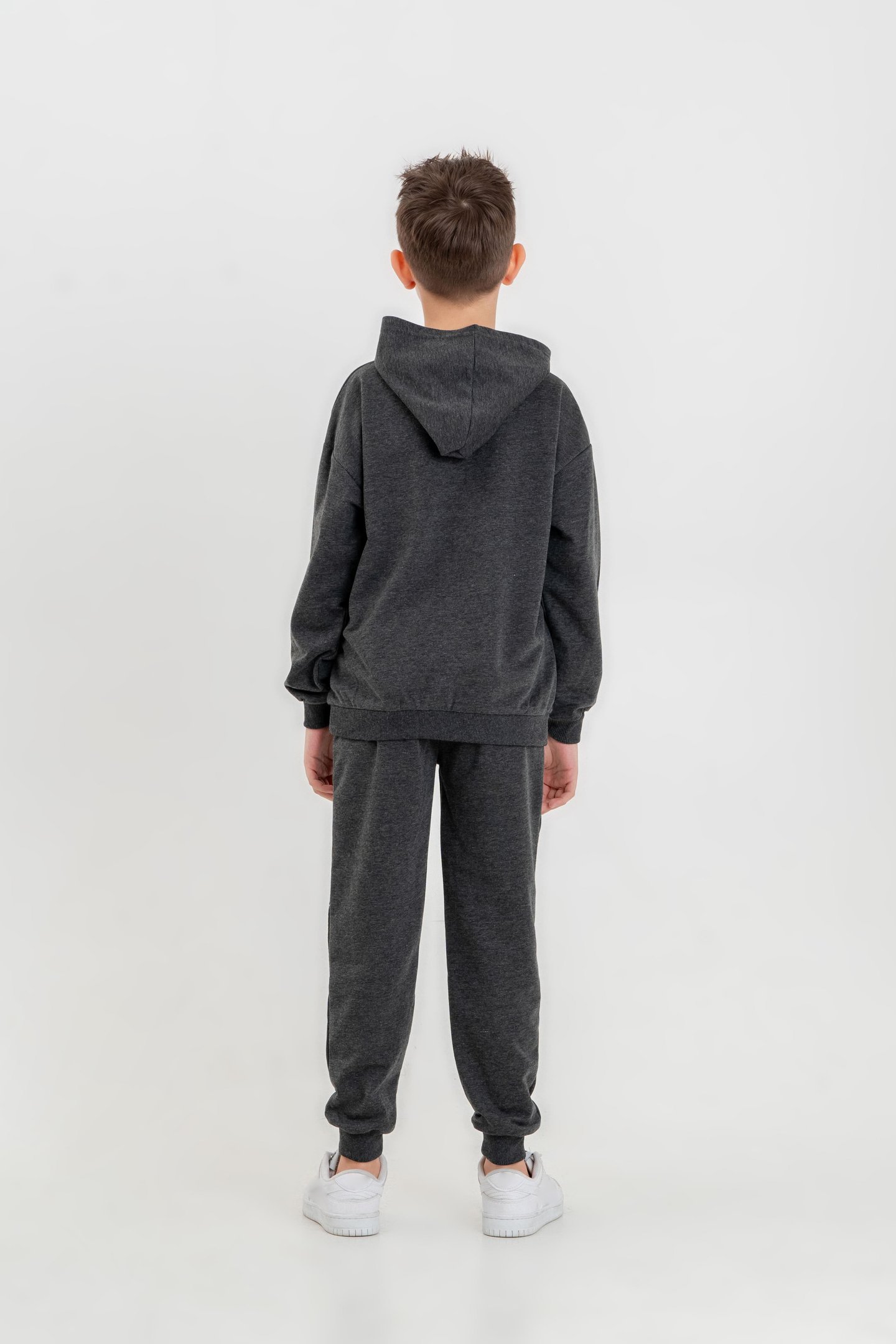 Basic Baskılı Kapüşonlu Erkek Çocuk Eşofman Takımı