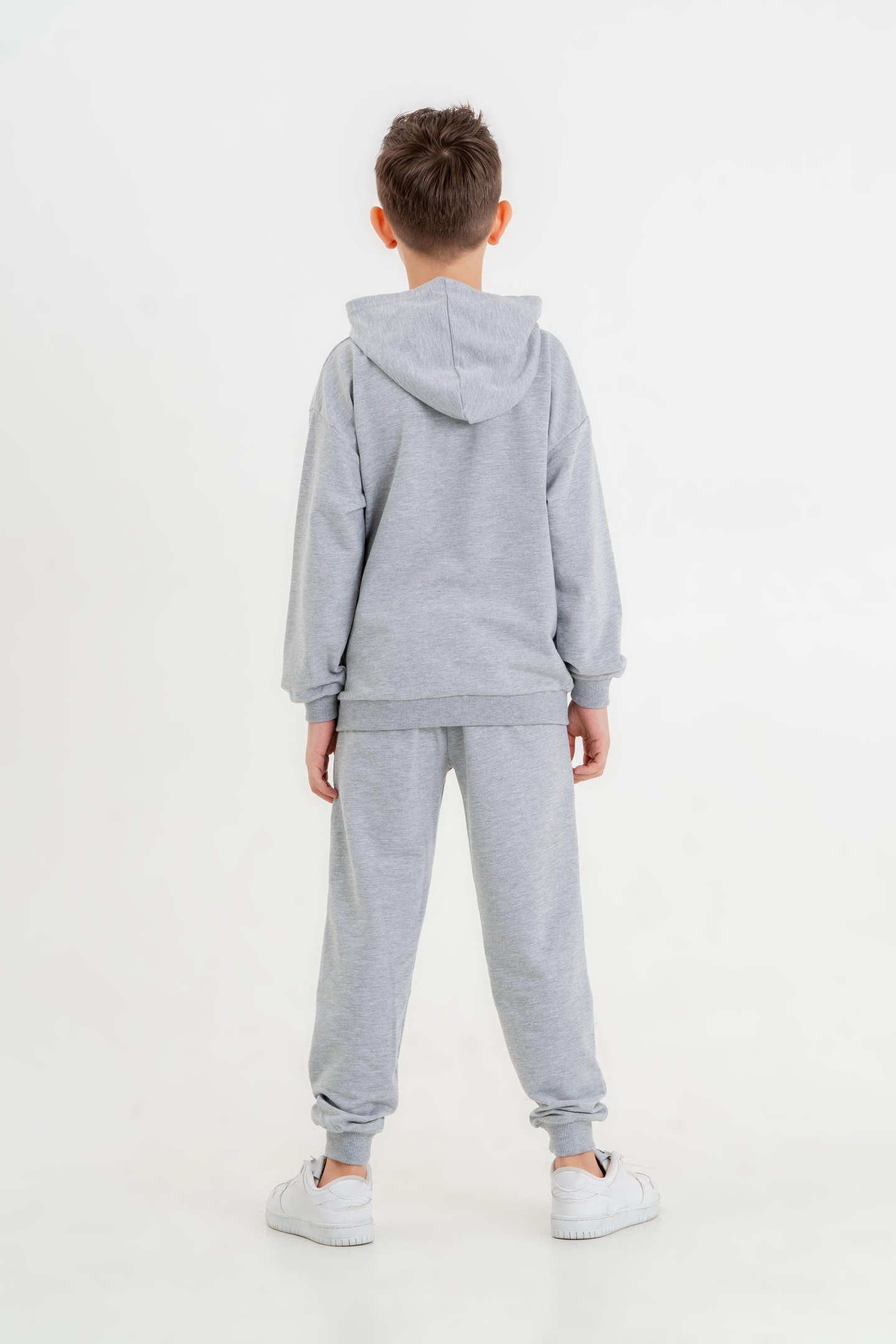 Basic Baskılı Kapüşonlu Erkek Çocuk Eşofman Takımı