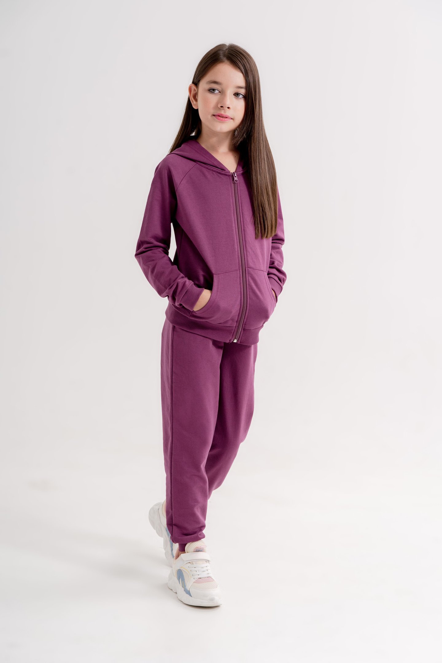 Basic Kız Çocuk Spor Fermuarlı Eşofman Takımı