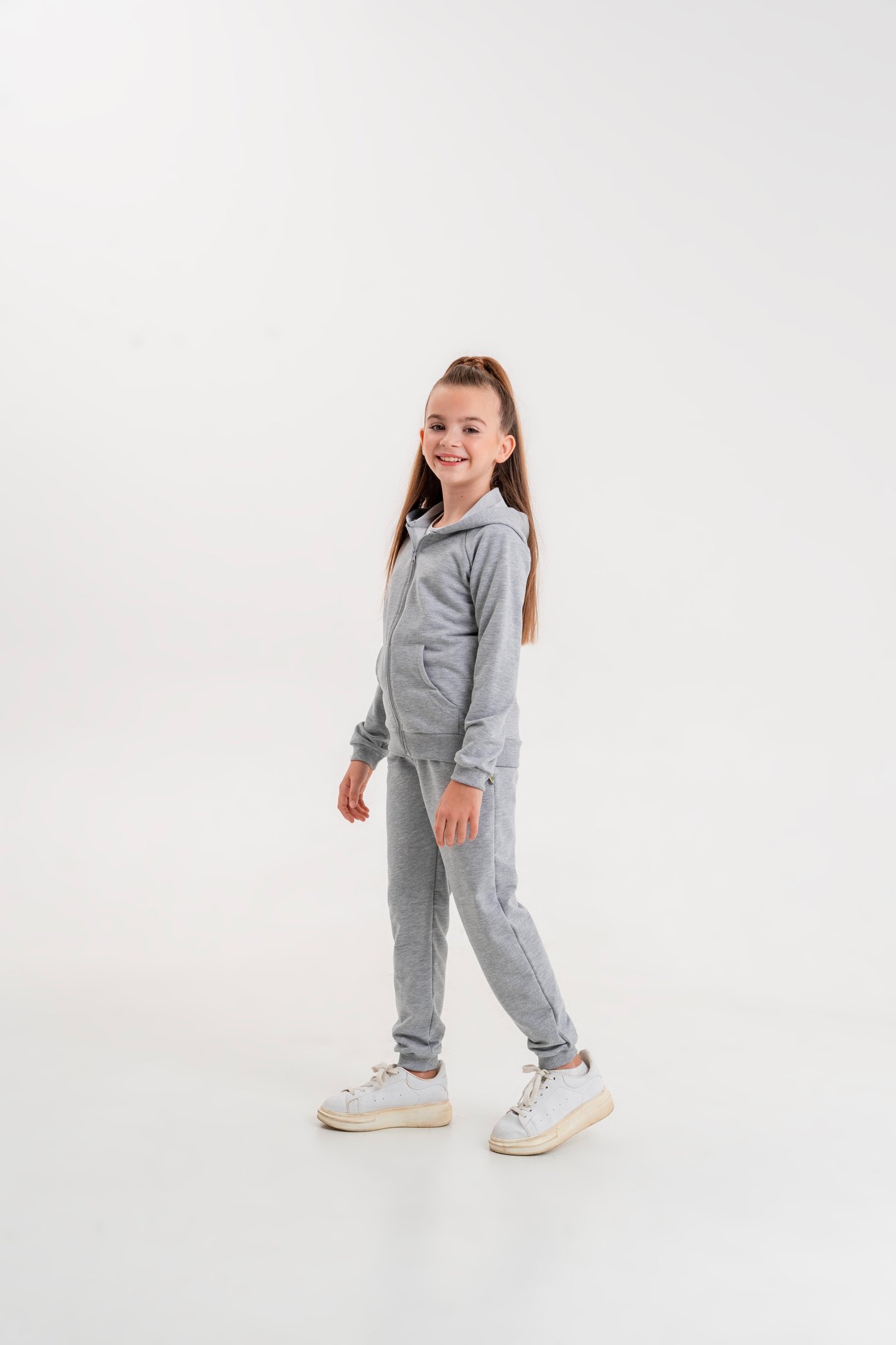 Basic Kız Çocuk Spor Fermuarlı Eşofman Takımı