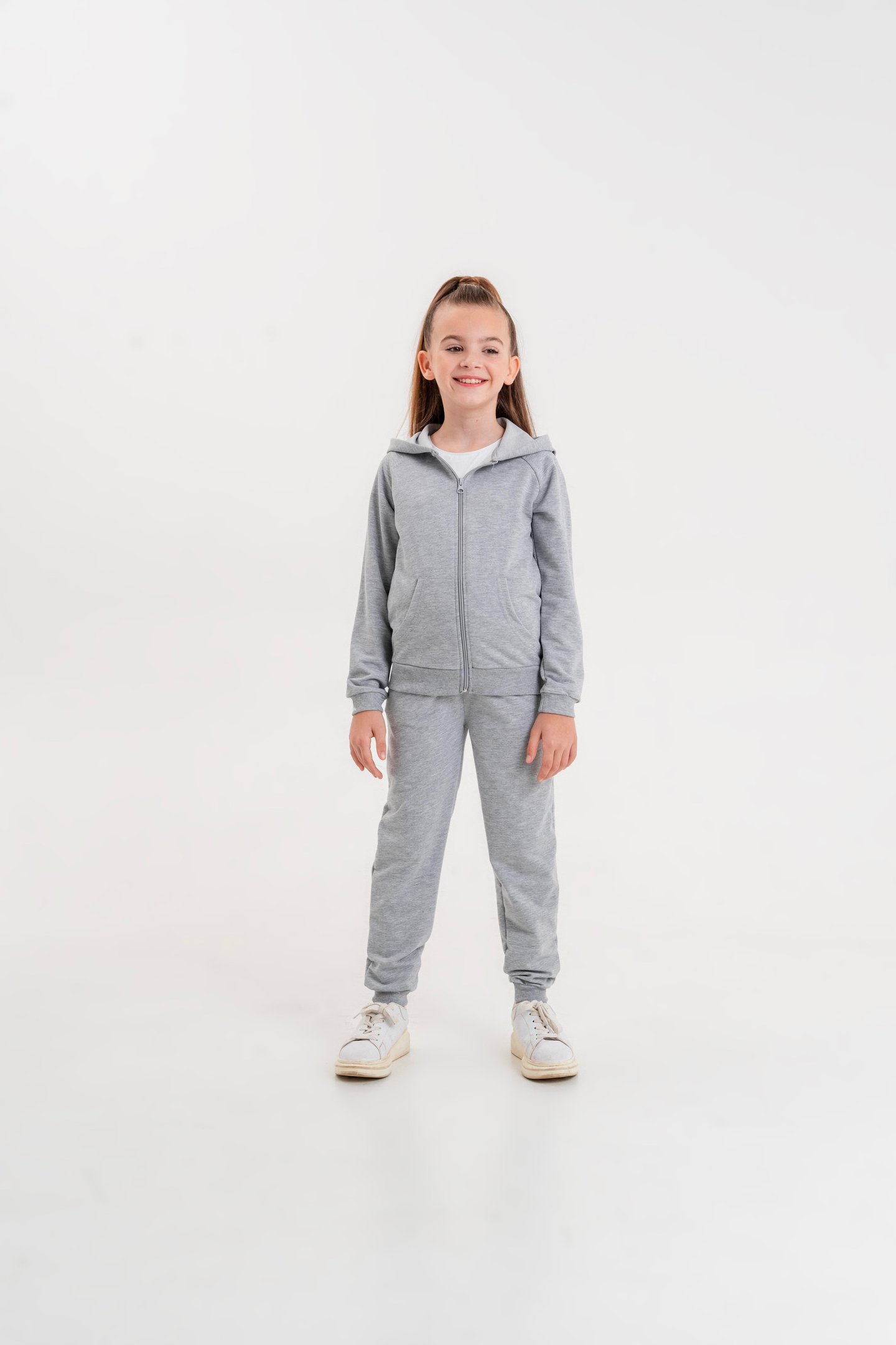 Basic Kız Çocuk Spor Fermuarlı Eşofman Takımı