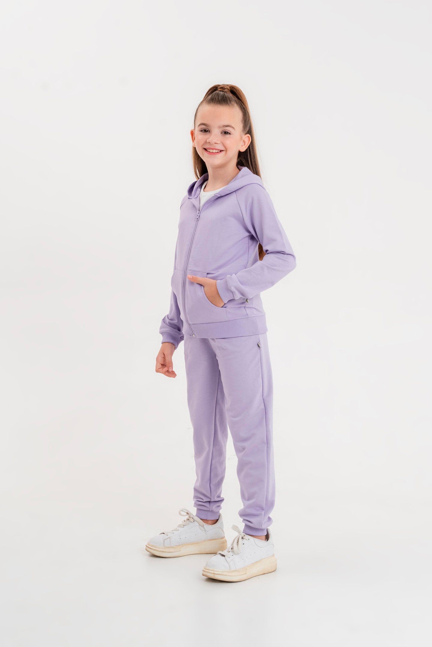 Basic Kız Çocuk Spor Fermuarlı Eşofman Takımı