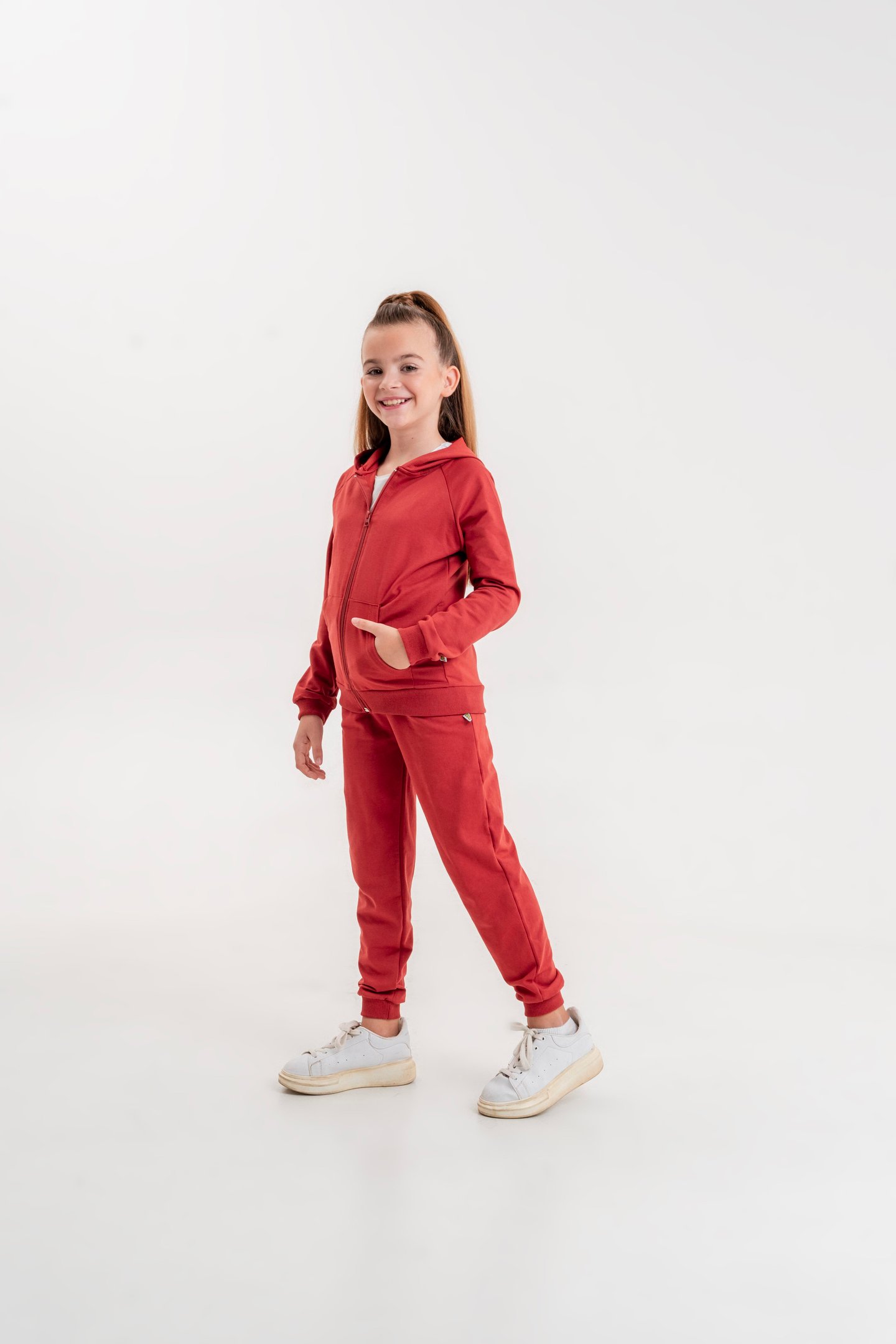 Basic Kız Çocuk Spor Fermuarlı Eşofman Takımı