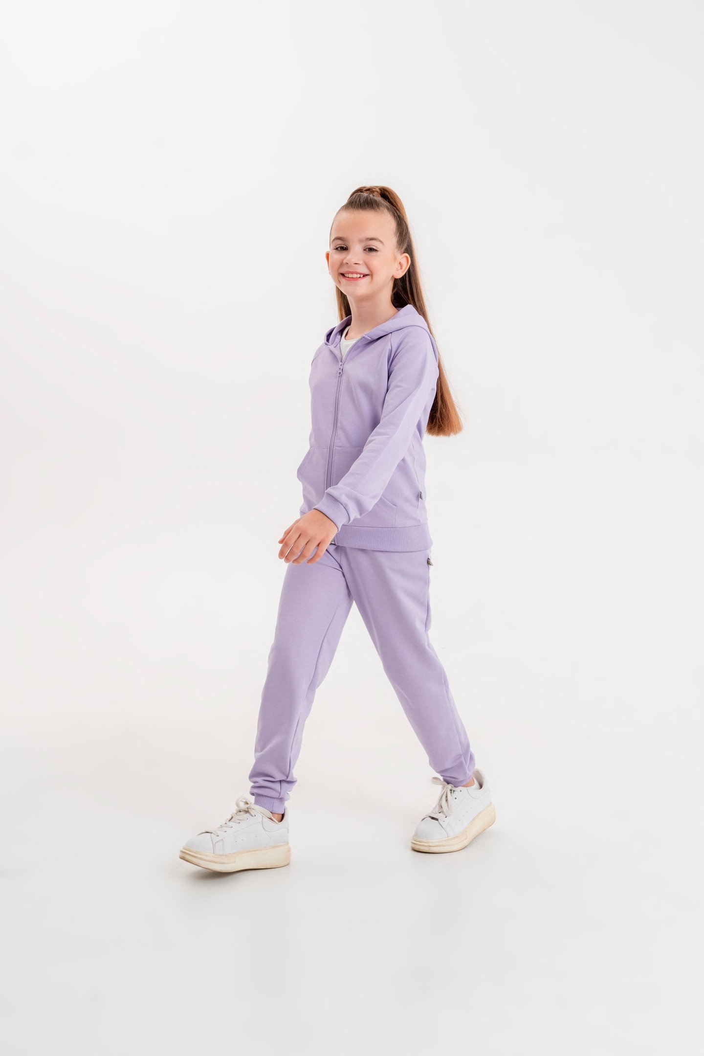 Basic Kız Çocuk Spor Fermuarlı Eşofman Takımı